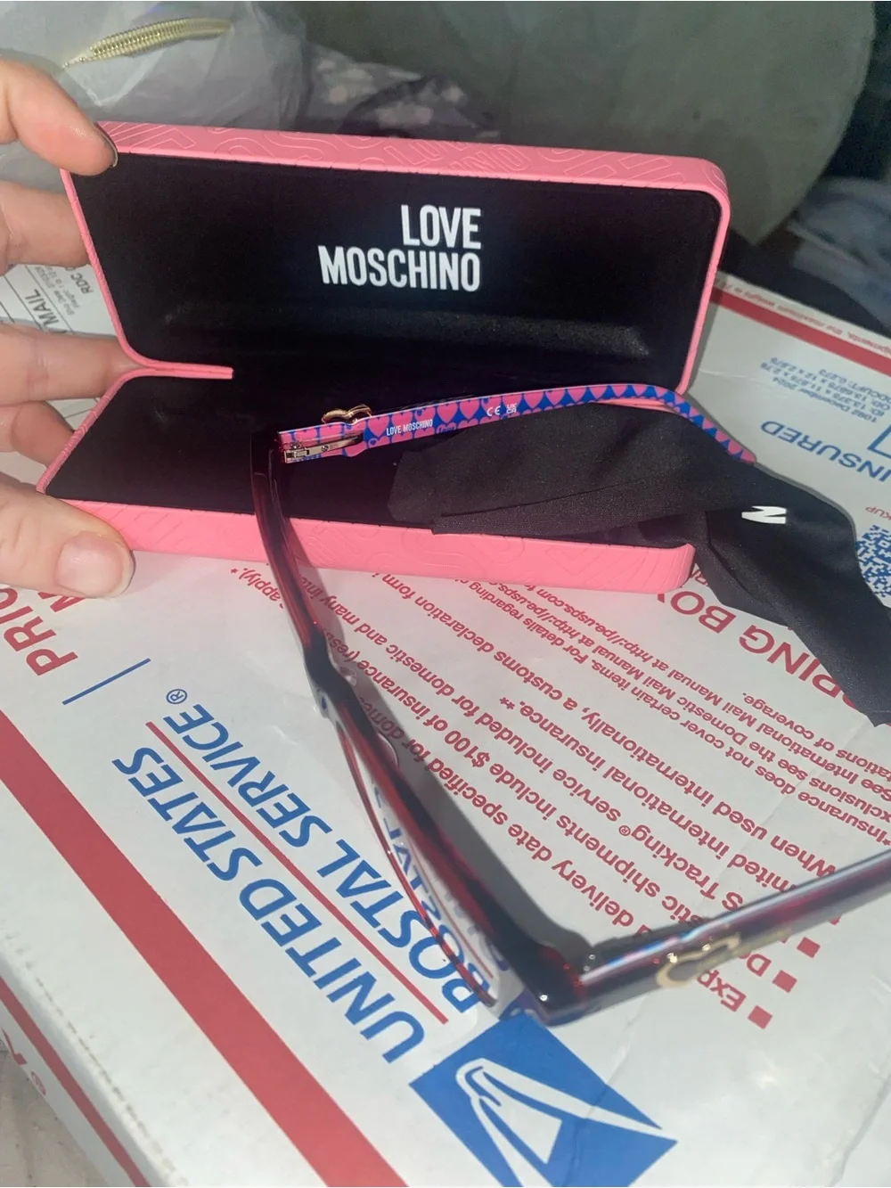 Moschino Pink Women's Sunglasses with Gold Heart Accent